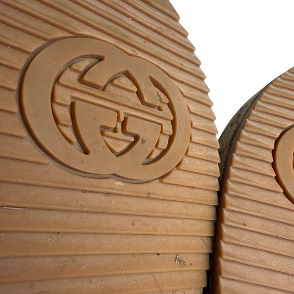 Gucci Angelina Platform Slide Sandals Original GG Canvas Red monogram size 7 - Picture 9 of 13